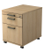 Rollcontainer VAC20/E/E/SG Solid, eiche, 3 Schubladen, Holz, melaminharzbeschichtet, abschlie&szlig;bar