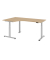 Sitz-Steh-Schreibtisch XDSM, elektrisch h&ouml;henverstellbar, 63-127cm (H), 200x120cm (BxT), L-Form, eiche / silber