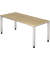 Schreibtisch Q-Serie, manuell h&ouml;henverstellbar, 68-83,5cm (H), 180x80cm (BxT), rechteckig, eiche / silber