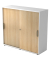 Schiebet&uuml;renschrank V1752/V1753 V1753S/W/E/SG, abschlie&szlig;bar, 3 OH, wei&szlig;/eiche, 120x110x40cm (BxHxT)