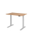 Sitz-Steh-Schreibtisch XMKA, elektrisch h&ouml;henverstellbar, 70-120cm (H), 120x80cm (BxT), rechteckig, nussbaum / silber