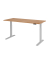 Sitz-Steh-Schreibtisch XMKA, elektrisch h&ouml;henverstellbar, 70-120cm (H), 180x80cm (BxT), rechteckig, nussbaum / silber