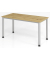 Schreibtisch H-Serie, manuell h&ouml;henverstellbar, 68,5-81cm (H), 120x67,2cm (BxT), rechteckig, asteiche / silber