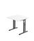 Schreibtisch O-Serie, manuell h&ouml;henverstellbar, 65-85cm (H), 80x80cm (BxT), quadratisch, wei&szlig; / graphit