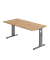 Schreibtisch O-Serie, manuell h&ouml;henverstellbar, 65-85cm (H), 160x80cm (BxT), rechteckig, asteiche / graphit