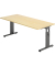 Schreibtisch O-Serie, manuell h&ouml;henverstellbar, 65-85cm (H), 180x80cm (BxT), rechteckig, ahorn / graphit