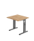 Schreibtisch O-Serie, manuell h&ouml;henverstellbar, 65-85cm (H), 80x80cm (BxT), quadratisch, asteiche / graphit