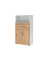 Regalschrank FlexWall VFW48K2KG/W/R/BS, abschlie&szlig;bar, 3 OH, wei&szlig;/eiche, 80x145x40cm (BxHxT)