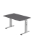 Schreibtisch O-Serie, manuell h&ouml;henverstellbar, 65-85cm (H), 120x80cm (BxT), rechteckig, graphit / silber