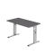 Schreibtisch O-Serie mini, manuell h&ouml;henverstellbar, 65-85cm (H), 120x67cm (BxT), rechteckig, graphit / silber