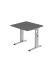 Schreibtisch O-Serie, manuell h&ouml;henverstellbar, 65-85cm (H), 80x80cm (BxT), quadratisch, graphit / silber