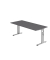 Schreibtisch O-Serie, manuell h&ouml;henverstellbar, 65-85cm (H), 180x80cm (BxT), rechteckig, graphit / silber