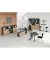 Sitz-Steh-Schreibtischkombination XDSM 19, h&ouml;henverstellbar 63-127cm (H), 180x80cm (BxT), rechteckig, graphit / graphit