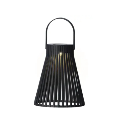 Solar Laterne wicker schwarz