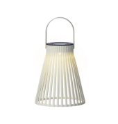 Solar Laterne wicker wei&szlig;