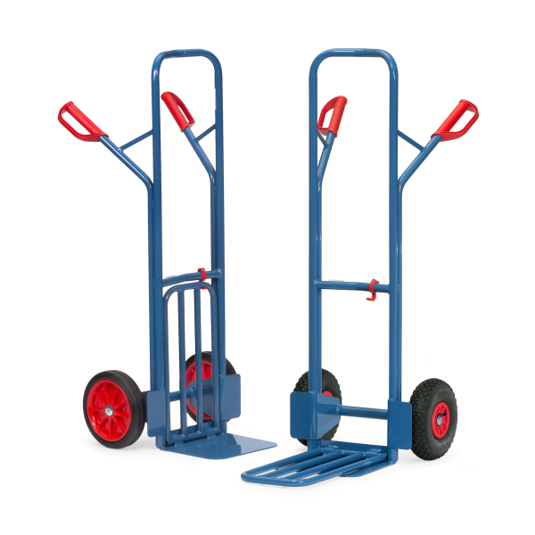 4017976813264 - Fetra - Stahlrohrkarre mit Klappschaufel Höhe 1300mm mit Vollgummi-Bereifung