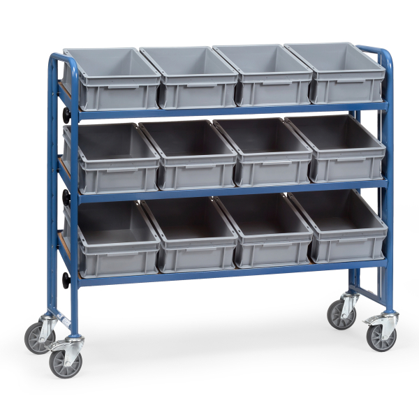 4017976328843 - Fetra Montagewagen mit 3 neigbaren Böden aus Holzwerkstoff mit Eurokästen