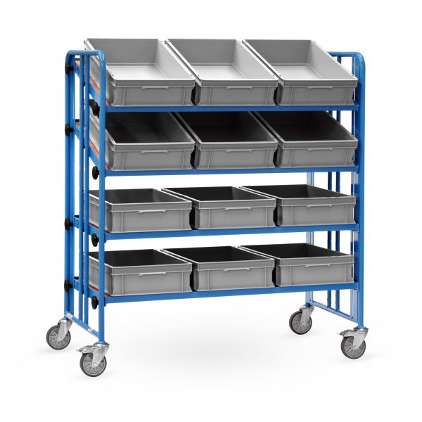 4017976728964 - Fetra Montagewagen Baukasten-System 4 neigbare Böden 300kg Tragkraft mit Kästen