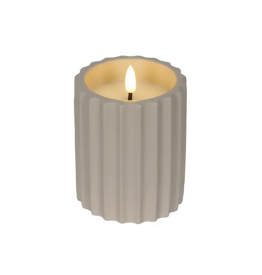 LED-Kerze 890580 beton creme 8,5x11,5cm (&Oslash;xH) 250 h Brenndauer