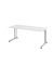 Schreibtisch VZS, manuell h&ouml;henverstellbar, 82cm (H), 180x80cm (BxT), wei&szlig; / silber