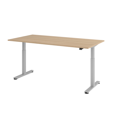Sitz-Steh-Schreibtisch XMST, elektrisch h&ouml;henverstellbar, 72-119cm (H), 200x100cm (BxT), rechteckig, eiche / silber
