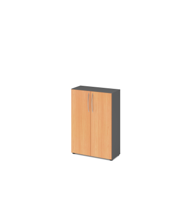 Fl&uuml;gelt&uuml;renschrank V4 V4550/G/6/BM, 3 OH, graphit/buche, 80x114,4x34,6cm (BxHxT)