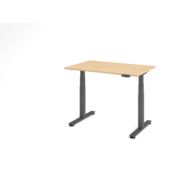 4032062306673 - Sitz-Steh-Schreibtisch VXDSM elektrisch höhenverstellbar 635-1285cm (H) 120x80cm (BxT) rechteckig ahorn   graphit 4032062