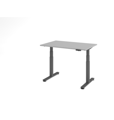 Sitz-Steh-Schreibtisch VXDSM, elektrisch h&ouml;henverstellbar, 63,5-128,5cm (H), 120x80cm (BxT), rechteckig, lichtgrau / graphit