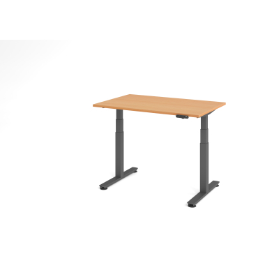Sitz-Steh-Schreibtisch VXDSM, elektrisch h&ouml;henverstellbar, 63,5-128,5cm (H), 120x80cm (BxT), rechteckig, buche / graphit