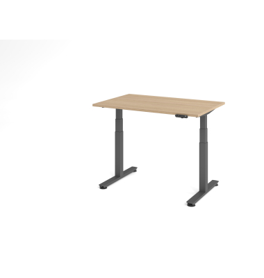 Sitz-Steh-Schreibtisch VXDSM, elektrisch h&ouml;henverstellbar, 63,5-128,5cm (H), 120x80cm (BxT), rechteckig, eiche / graphit
