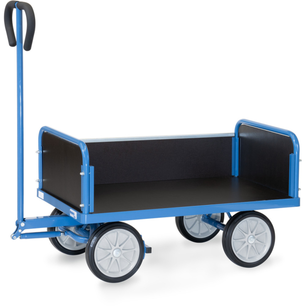 4017976840529 - Handwagen mit 4 Wänden Vollgummibereifung 1200x650 mm Ladefläche 500kg Tragkraft - Fetra