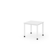 Schreibtisch VHS, manuell h&ouml;henverstellbar, 81cm (H), 80x80cm (BxT), wei&szlig; / wei&szlig;