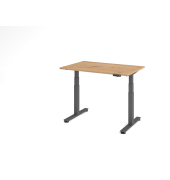 Sitz-Steh-Schreibtisch VXDSM, elektrisch h&ouml;henverstellbar, 63,5-128,5cm (H), 120x80cm (BxT), rechteckig, asteiche / graphit