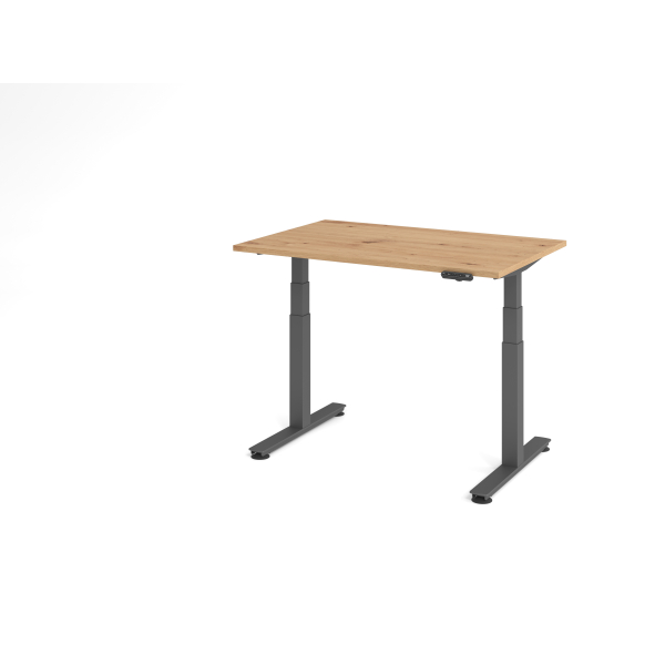 4032062306727 - Sitz-Steh-Schreibtisch VXDSM elektrisch höhenverstellbar 635-1285cm (H) 120x80cm (BxT) rechteckig asteiche   graphit 4032