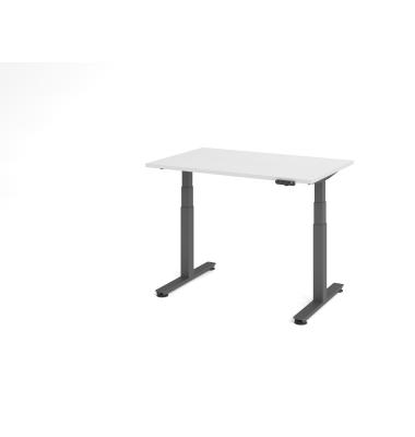Sitz-Steh-Schreibtisch VXDSM, elektrisch h&ouml;henverstellbar, 63,5-128,5cm (H), 120x80cm (BxT), rechteckig, wei&szlig; / graphit