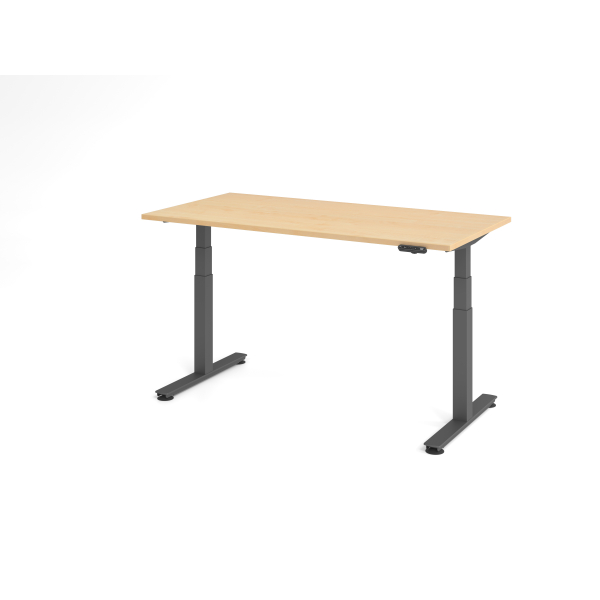 4032062306758 - Sitz-Steh-Schreibtisch VXDSM elektrisch höhenverstellbar 635-1285cm (H) 160x80cm (BxT) rechteckig ahorn   graphit 4032062