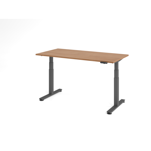 4032062306796 - Sitz-Steh-Schreibtisch VXDSM elektrisch höhenverstellbar 635-1285cm (H) 160x80cm (BxT) rechteckig nussbaum   graphit 4032