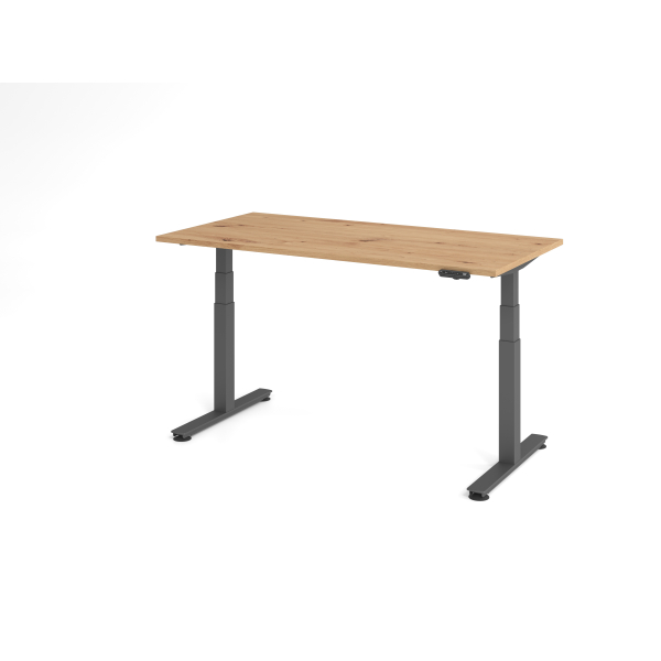 4032062306802 - Sitz-Steh-Schreibtisch VXDSM elektrisch höhenverstellbar 635-1285cm (H) 160x80cm (BxT) rechteckig asteiche   graphit 4032