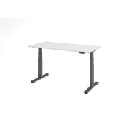 Sitz-Steh-Schreibtisch VXDSM, elektrisch h&ouml;henverstellbar, 63,5-128,5cm (H), 160x80cm (BxT), rechteckig, wei&szlig; / graphit