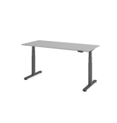 Sitz-Steh-Schreibtisch VXDSM, elektrisch h&ouml;henverstellbar, 63,5-128,5cm (H), 180x80cm (BxT), rechteckig, lichtgrau / graphit