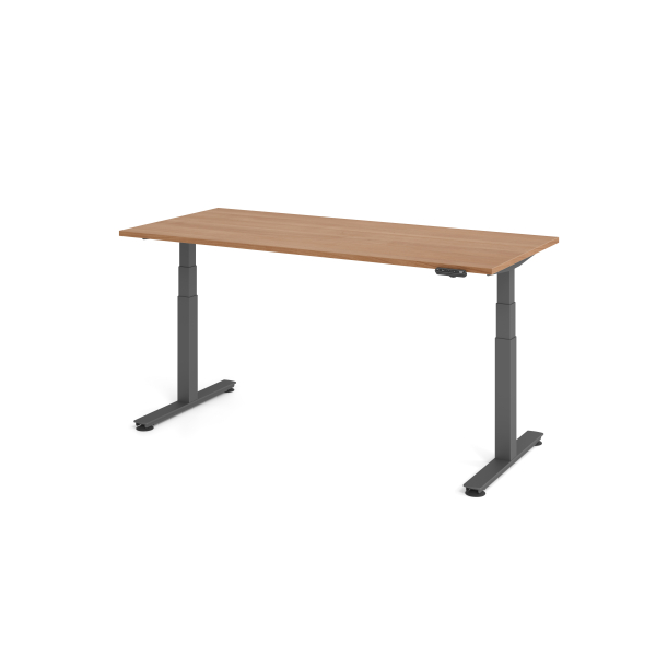 4032062306871 - Sitz-Steh-Schreibtisch VXDSM elektrisch höhenverstellbar 635-1285cm (H) 180x80cm (BxT) rechteckig nussbaum   graphit 4032