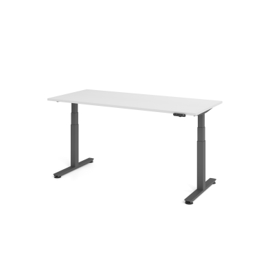 Sitz-Steh-Schreibtisch VXDSM, elektrisch h&ouml;henverstellbar, 63,5-128,5cm (H), 180x80cm (BxT), rechteckig, wei&szlig; / graphit