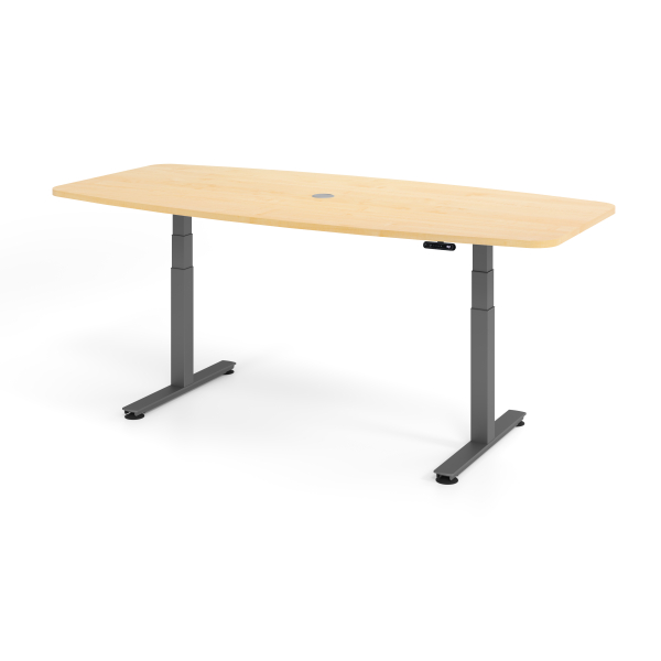 4032062306918 - Konferenztisch VXDSM elektrisch höhenverstellbar 62-127cm (H) 220x103cm (BxT) 8 Personen Tonnenform ahorn   graphit 4032062