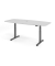 Konferenztisch XDSM, elektrisch h&ouml;henverstellbar 62-127cm (H), 220cmx83/103cm (BxT), 8 Personen, Tonnenform, lichtgrau / graphit