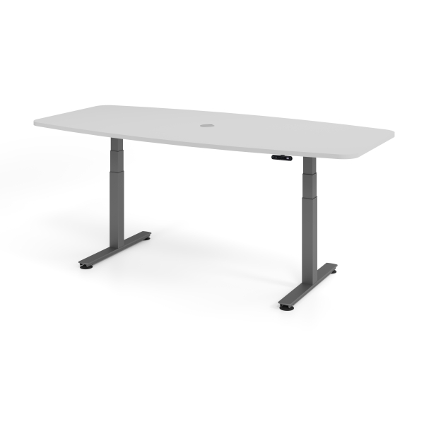 4032062306925 - Konferenztisch VXDSM elektrisch höhenverstellbar 62-127cm (H) 220cmx83 103cm (BxT) 8 Personen Tonnenform lichtgrau   graphi