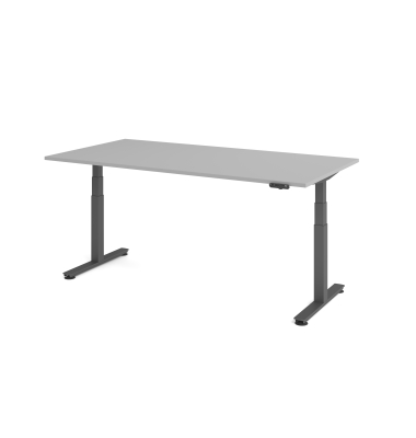 Sitz-Steh-Schreibtisch VXDSM, elektrisch h&ouml;henverstellbar, 63,5-128,5cm (H), 200x100cm (BxT), rechteckig, lichtgrau / graphit
