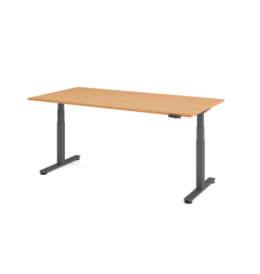 Sitz-Steh-Schreibtisch VXDSM, elektrisch h&ouml;henverstellbar, 63,5-128,5cm (H), 200x100cm (BxT), rechteckig, buche / graphit