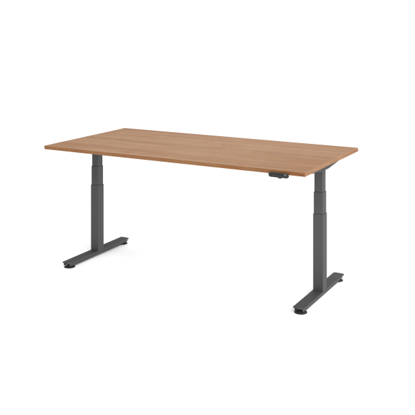 4032062307014 - Sitz-Steh-Schreibtisch VXDSM elektrisch höhenverstellbar 635-1285cm (H) 200x100cm (BxT) rechteckig nussbaum   graphit 403