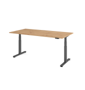 Sitz-Steh-Schreibtisch VXDSM, elektrisch h&ouml;henverstellbar, 63,5-128,5cm (H), 200x100cm (BxT), rechteckig, asteiche / graphit