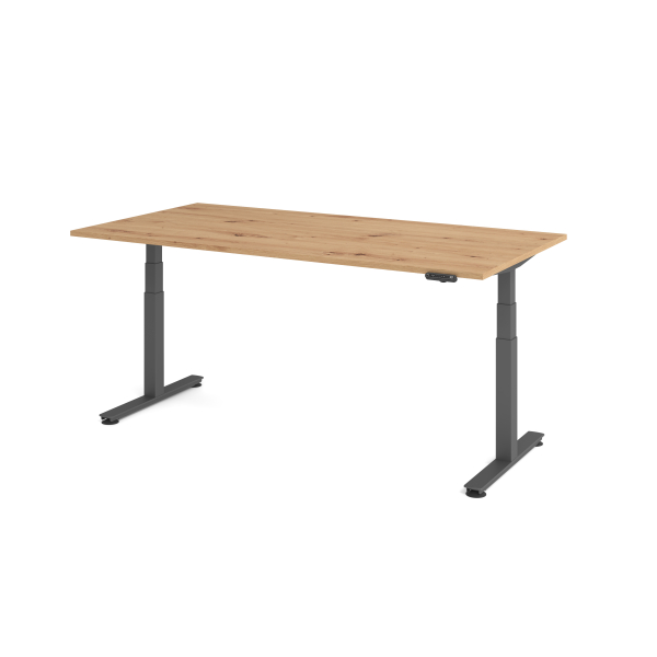 4032062307021 - Sitz-Steh-Schreibtisch VXDSM elektrisch höhenverstellbar 635-1285cm (H) 200x100cm (BxT) rechteckig asteiche   graphit 403